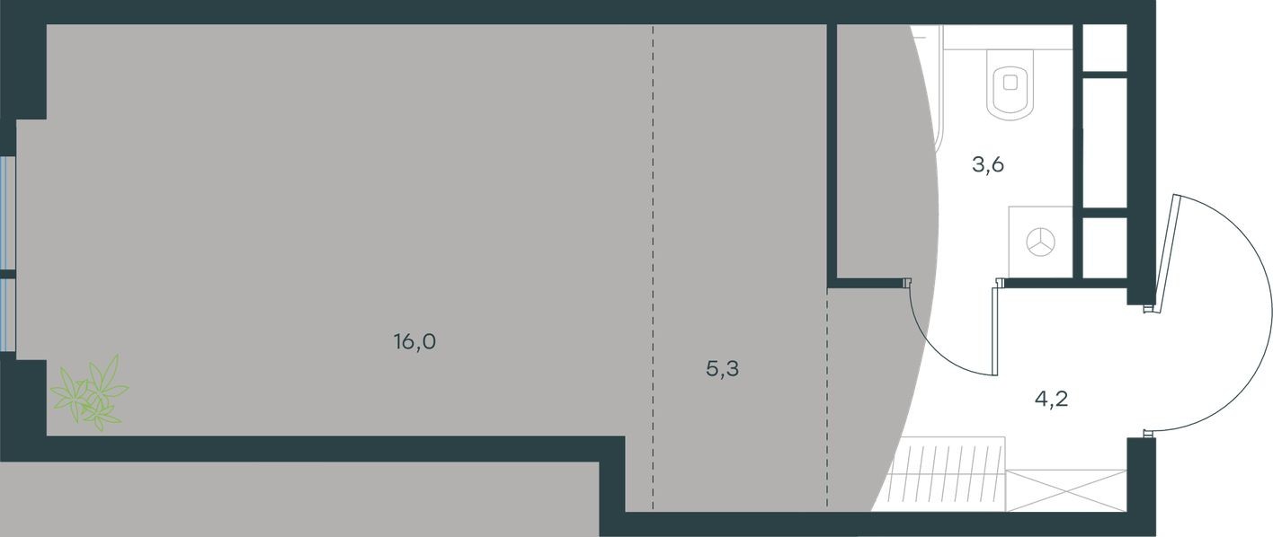 Студия-квартира, 29.1 м²