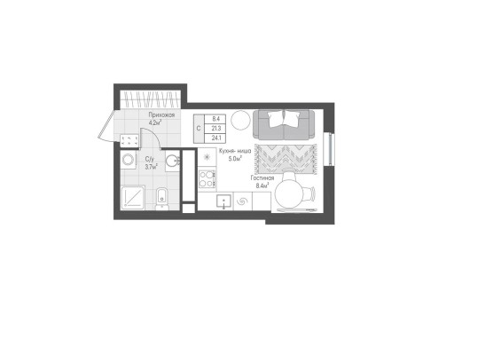 1к. квартира