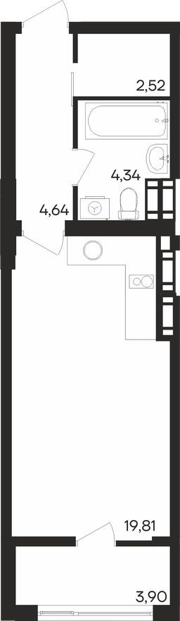 1к. квартира, 35.2 м²