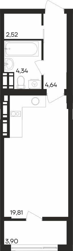 1к. квартира, 35.2 м²
