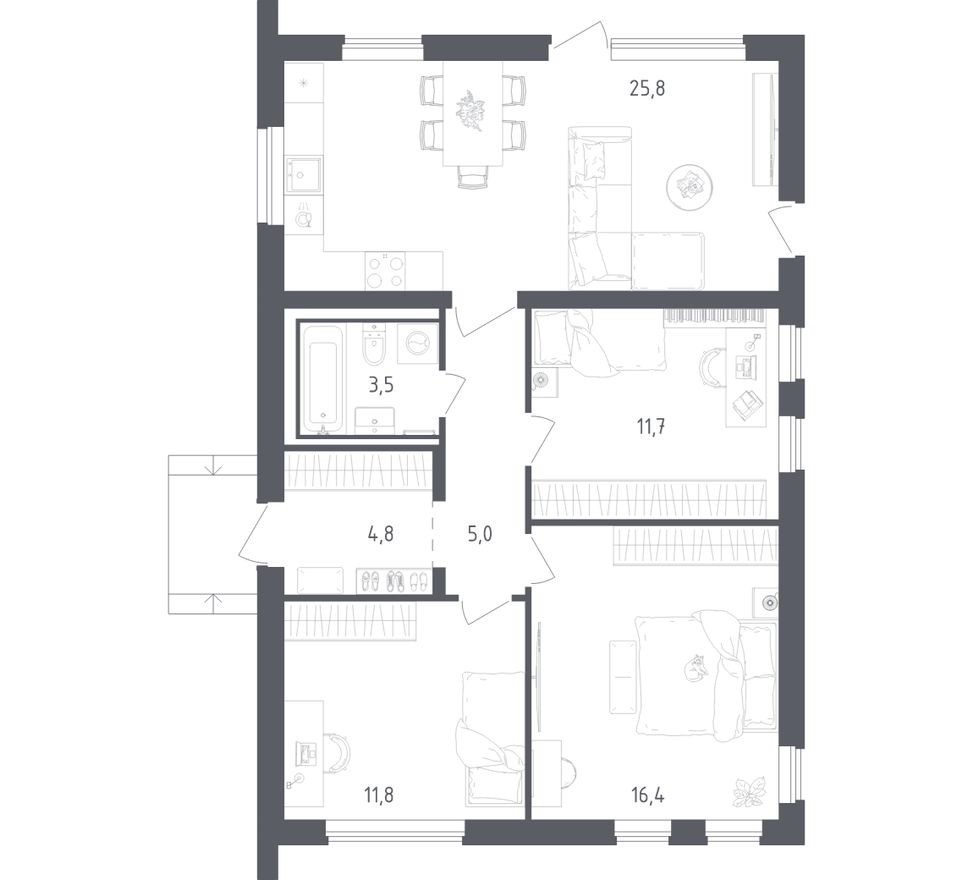 Коттедж, 85.5 м²