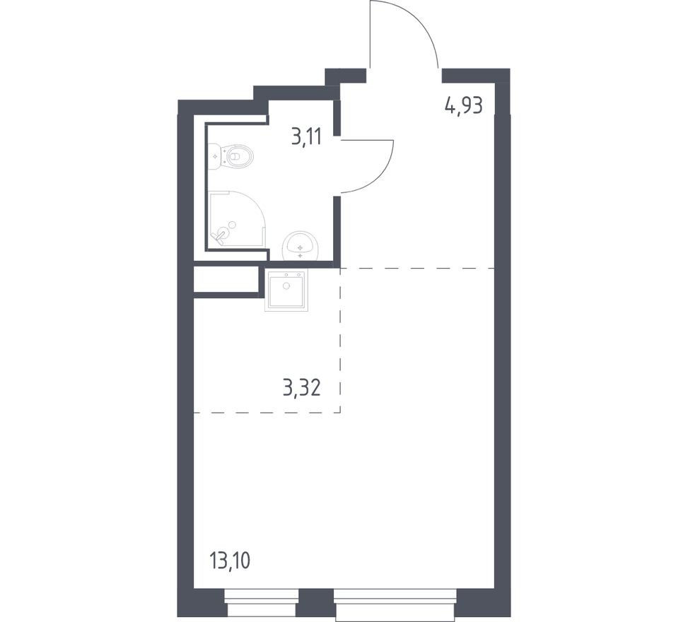 Студия-квартира, 24.5 м²