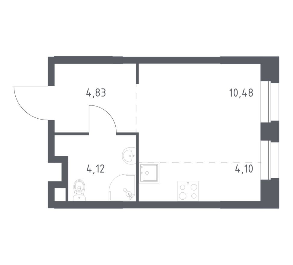 Студия-квартира, 23.5 м²