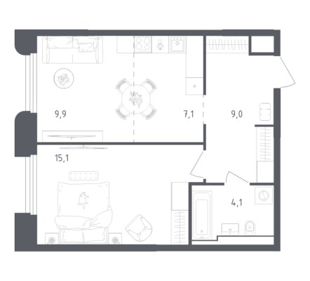 1к. квартира