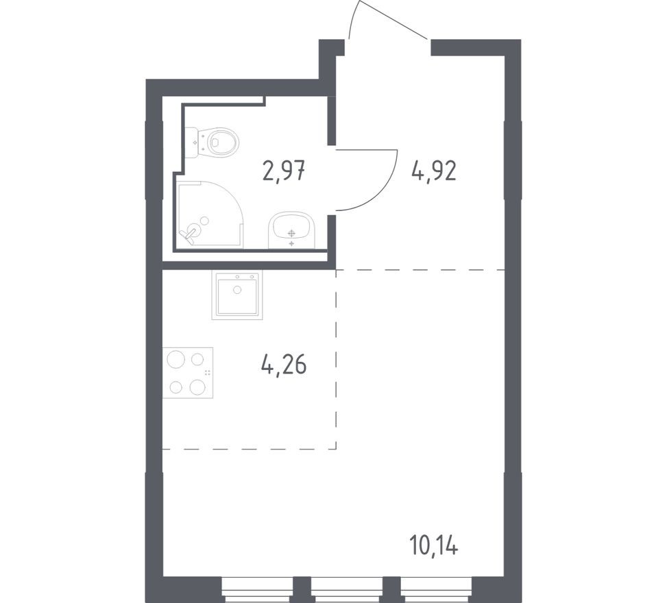 Студия-квартира, 22.0 м²