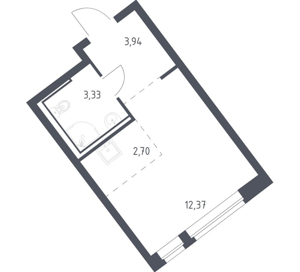 Студия-квартира, 22.3 м²