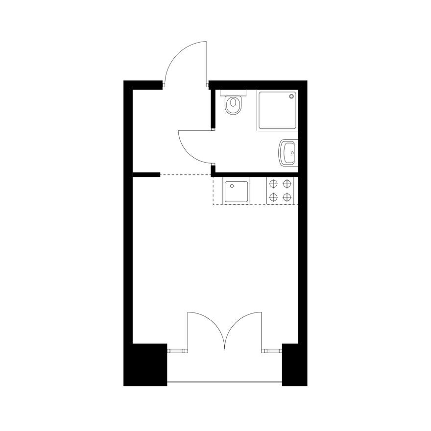 Студия-квартира, 20.0 м²