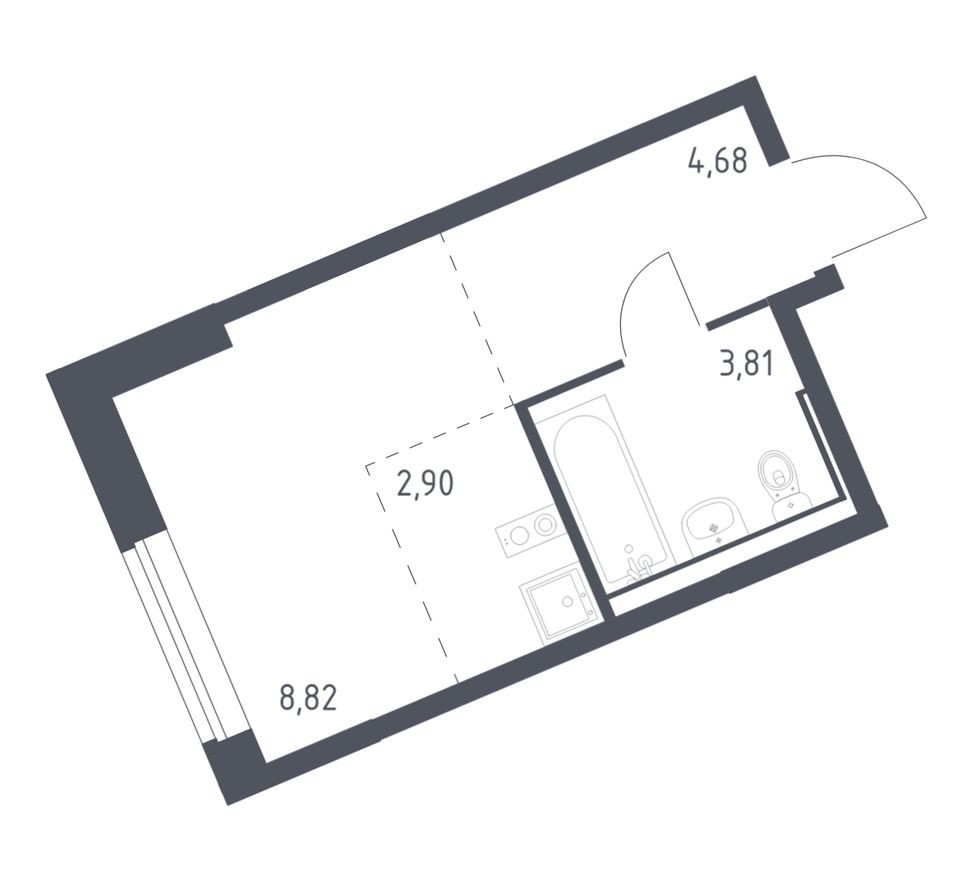 Студия-квартира, 20.2 м²
