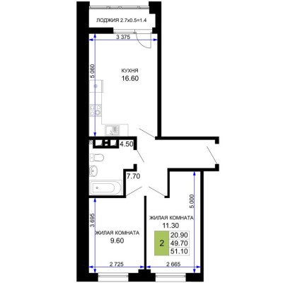 2к. квартира