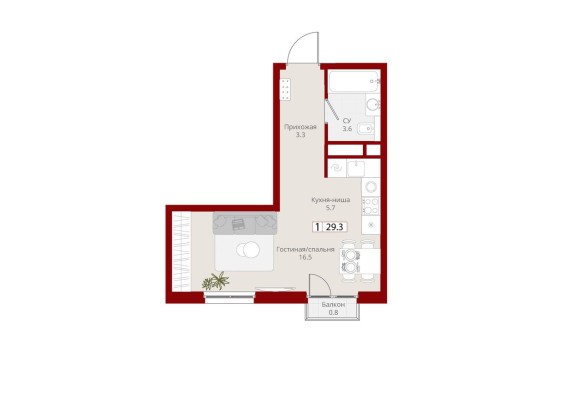 1к. квартира