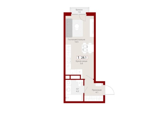 1к. квартира