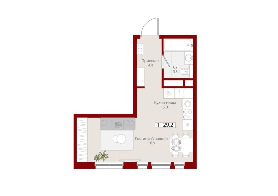 1к. квартира