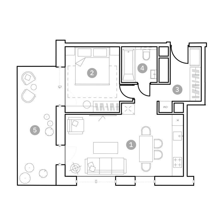 2к. апартаменты, 55.1 м²