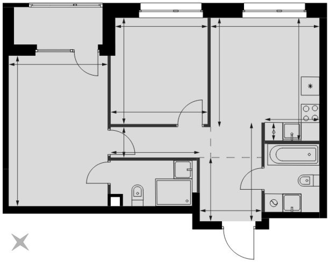 3е квартира, 59.8 м²