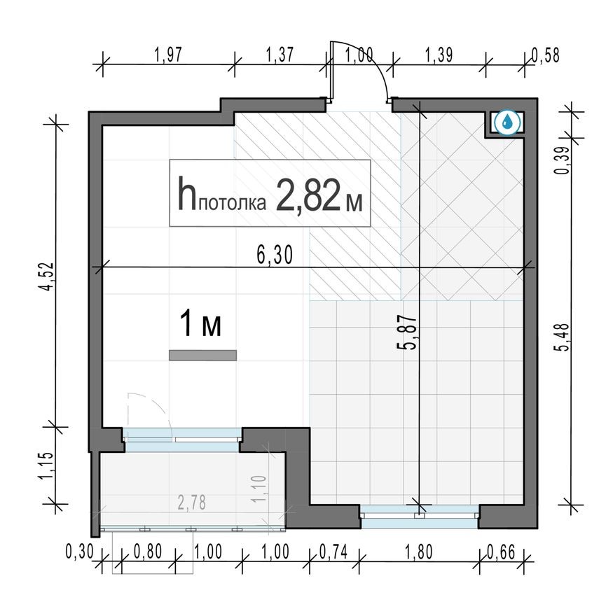 1к. квартира, 31.8 м²