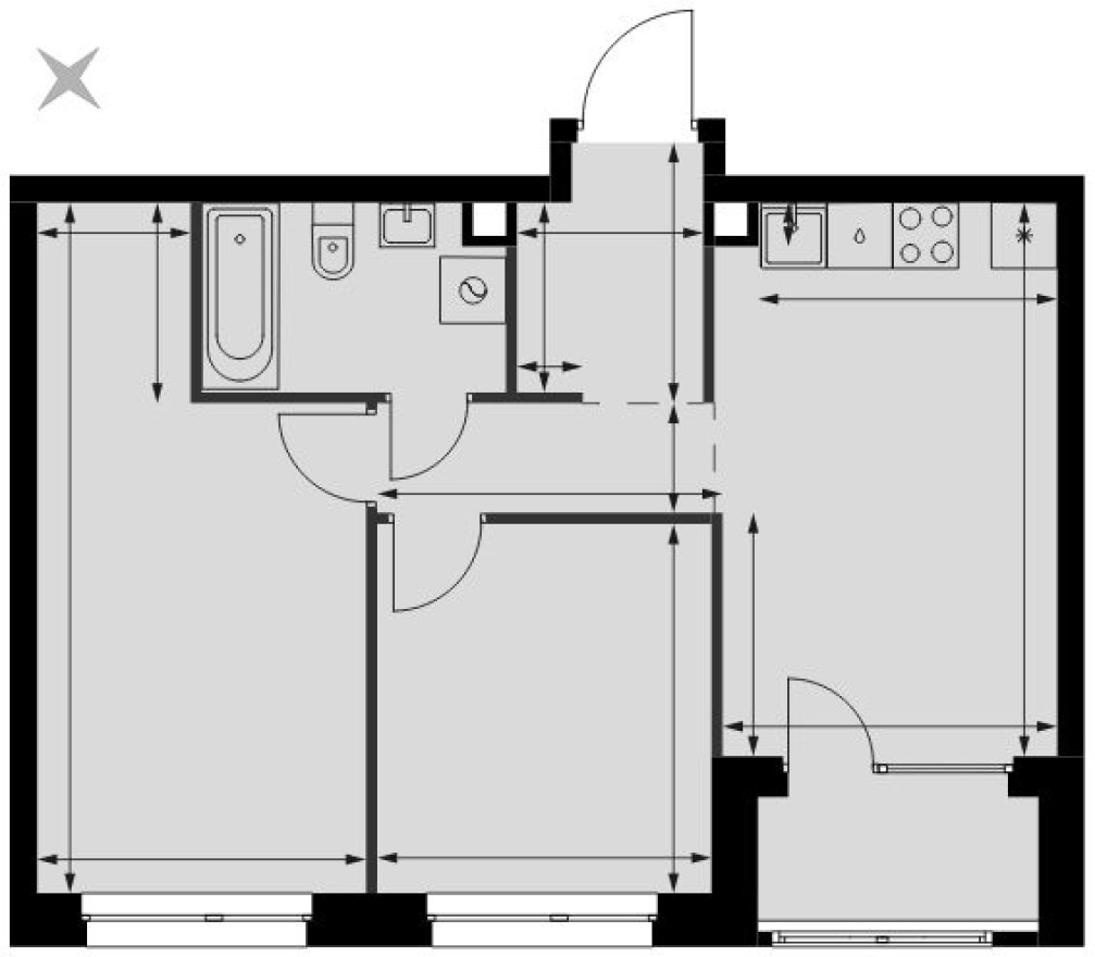 3е квартира, 54.8 м²