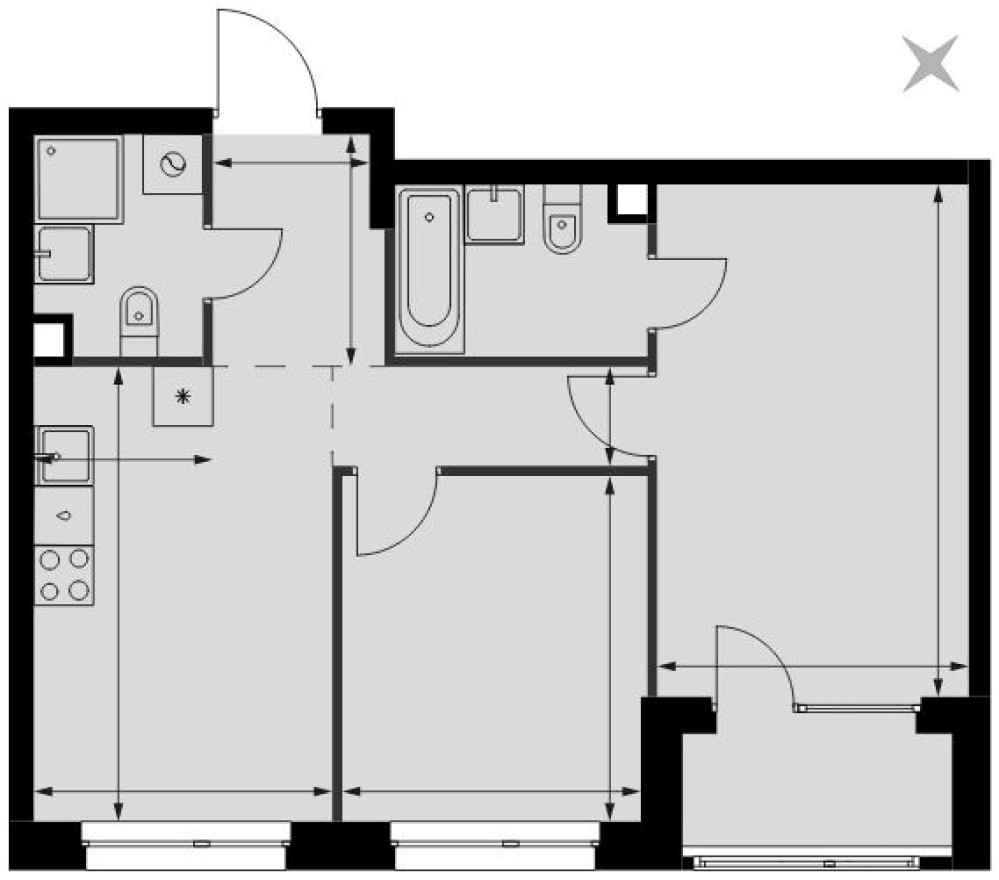 2к. квартира, 57.0 м²