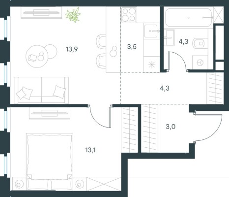 2к. квартира