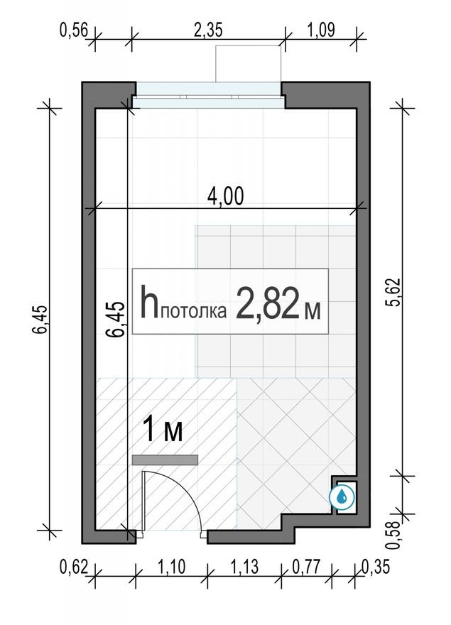 Студия-квартира, 24.9 м²