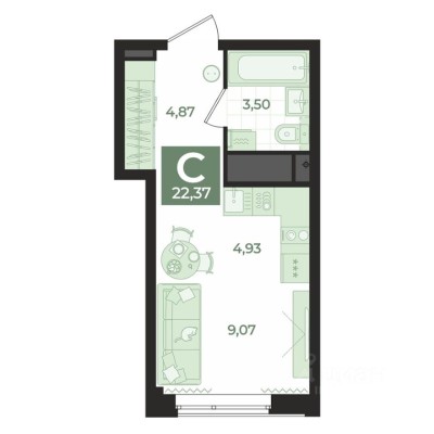 1к. квартира