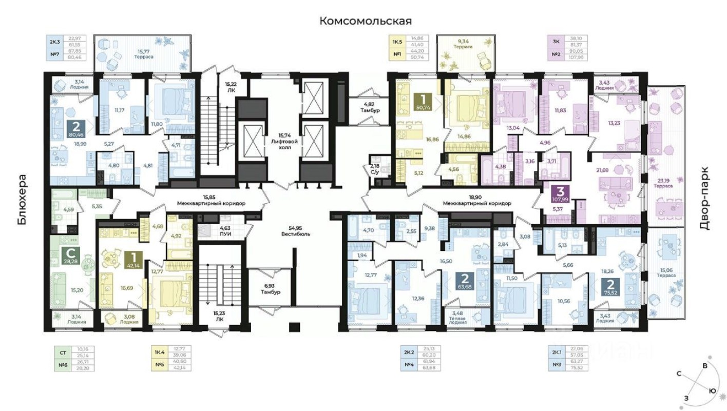 1к. квартира, 28.3 м²