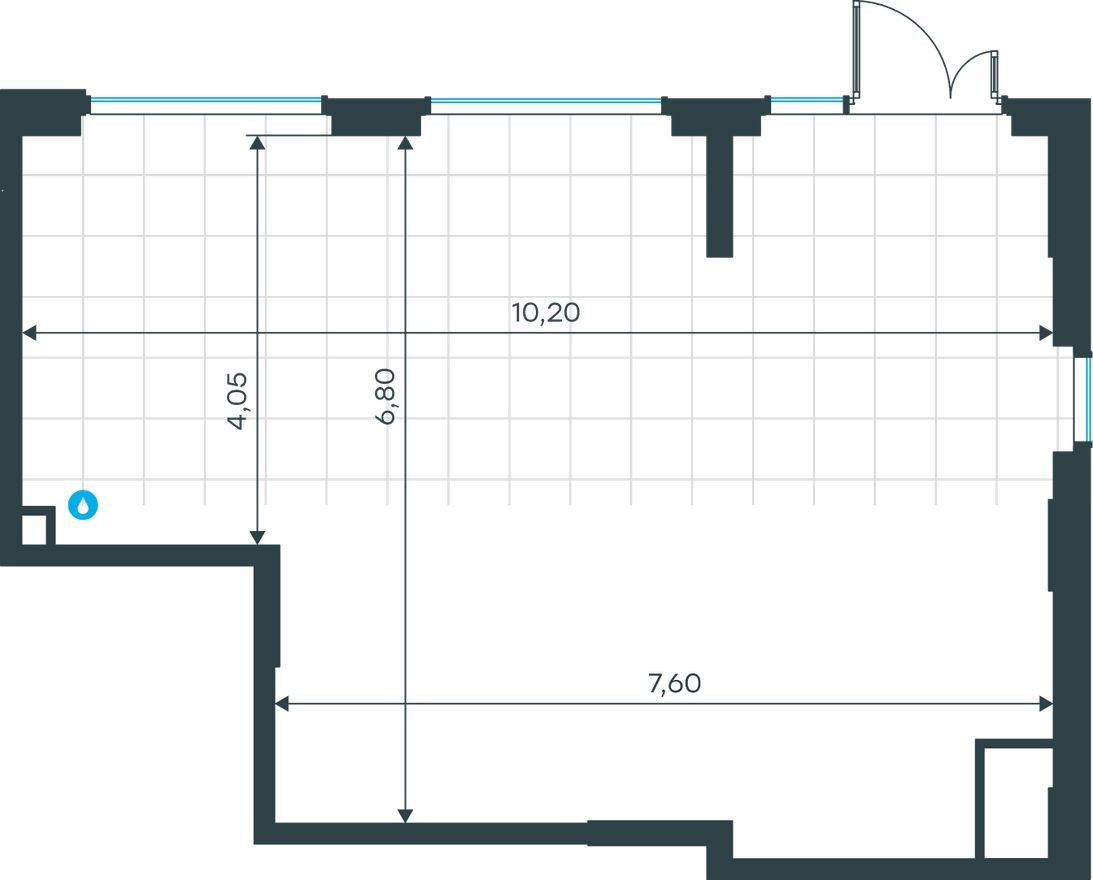 Планировка — Торговое помещение, 63.8 м²