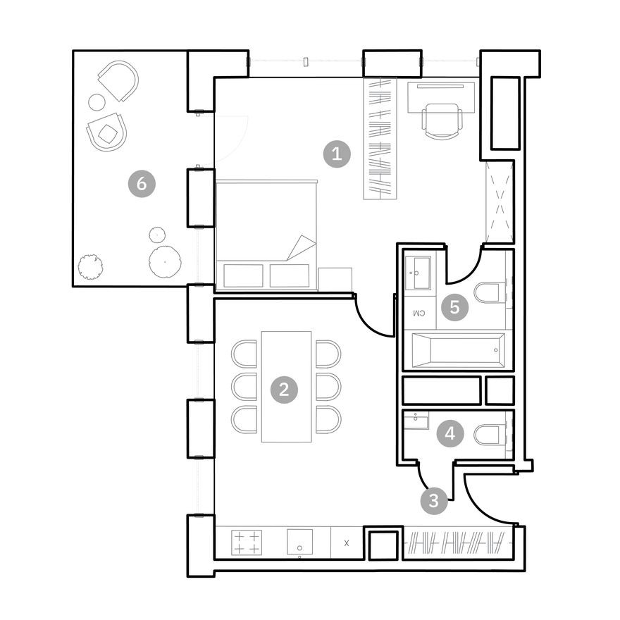 2к. апартаменты, 50.8 м²