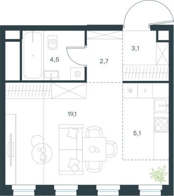 1к. квартира