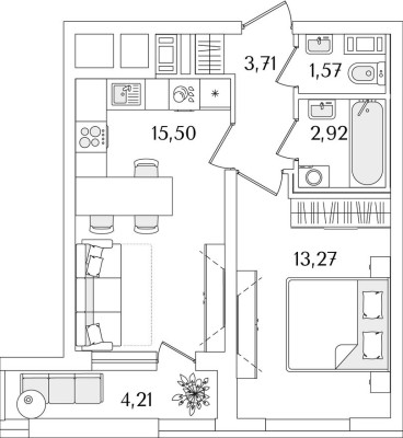 1к. квартира