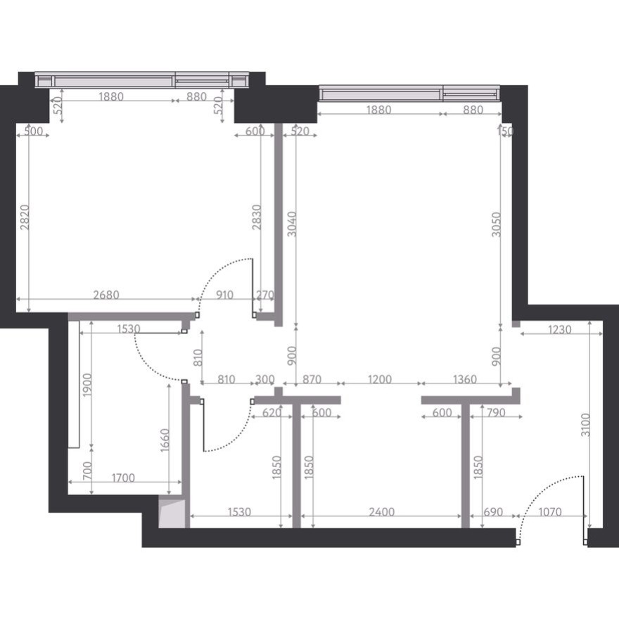 Студия-квартира, 45.7 м²
