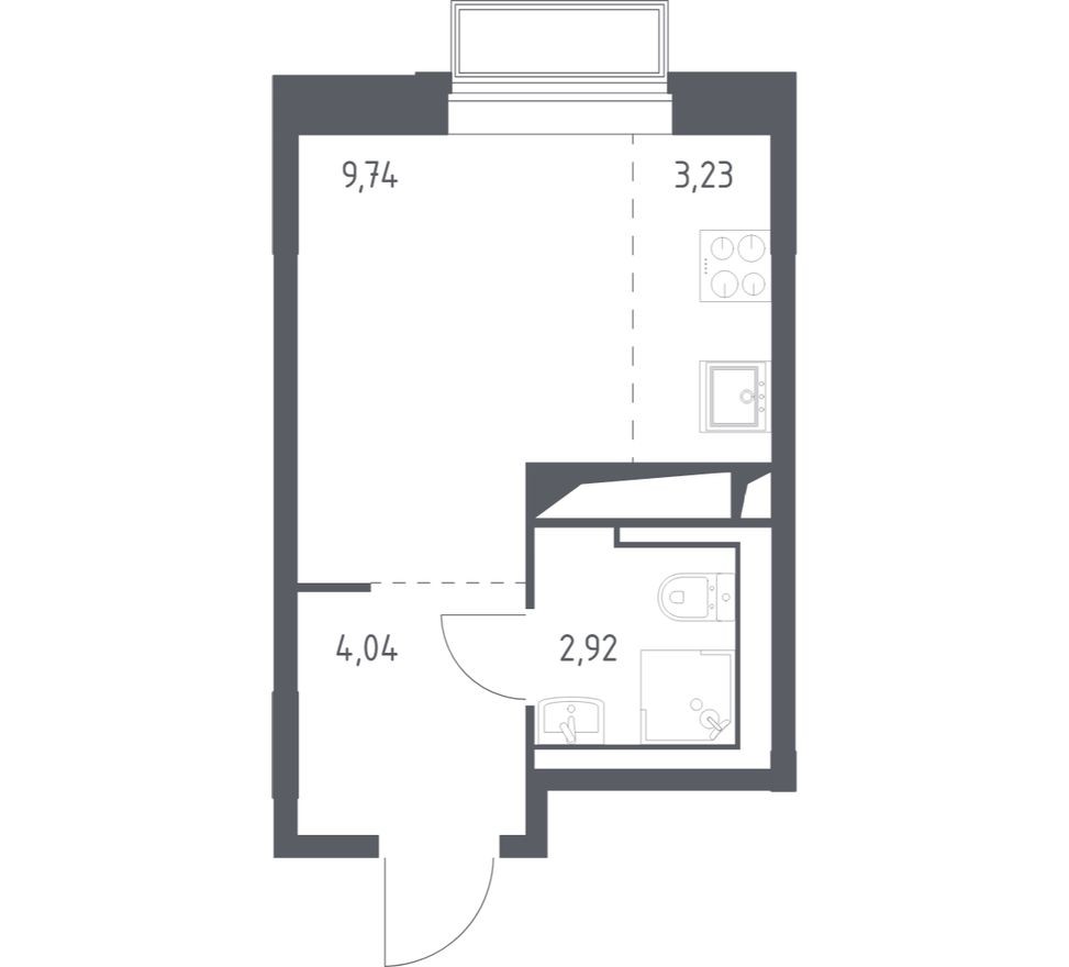 Студия-квартира, 19.8 м²