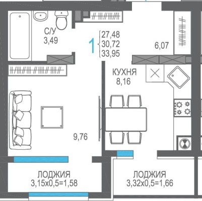 1к. квартира