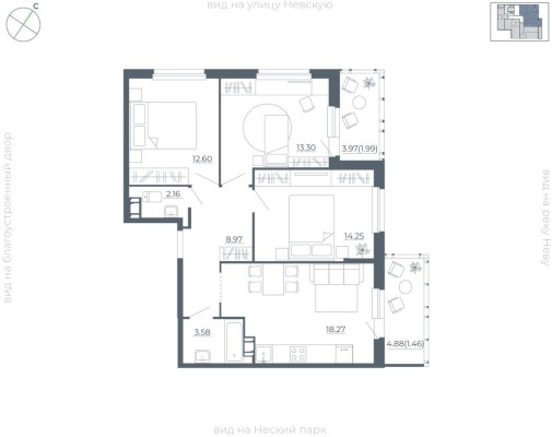 3к. квартира