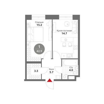 1к. квартира