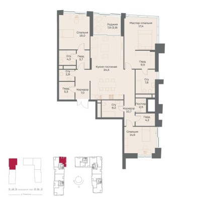 3к. квартира