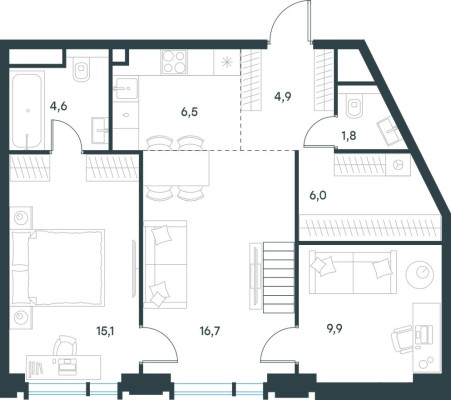 3к. квартира
