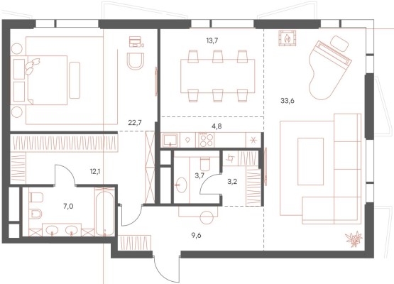 3к. квартира