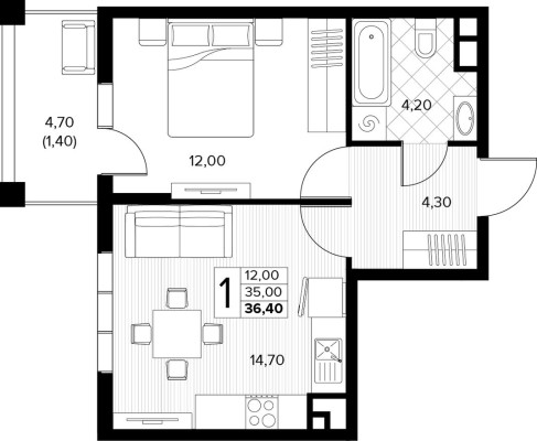 1к. квартира