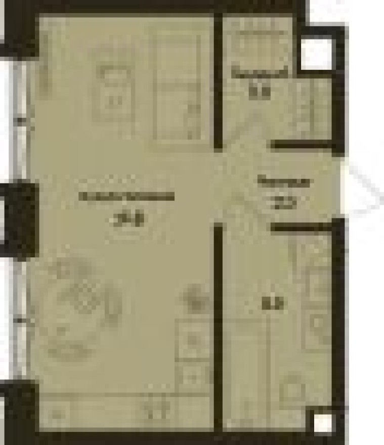 Планировка — Студия-квартира, 30.6 м²