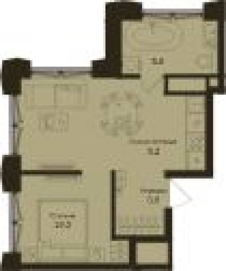 Планировка — 1к. квартира, 36.8 м²