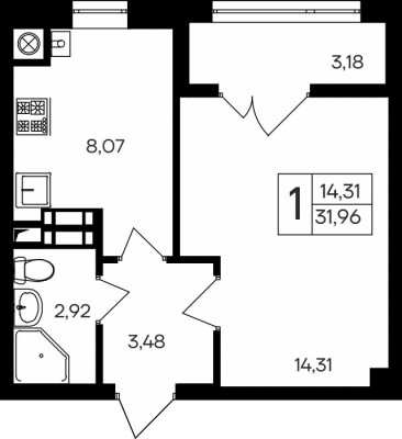 1к. квартира