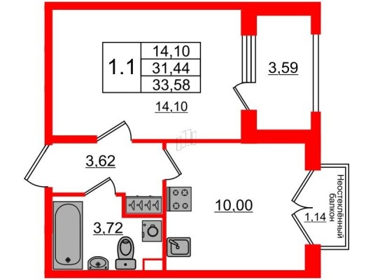 1к. квартира