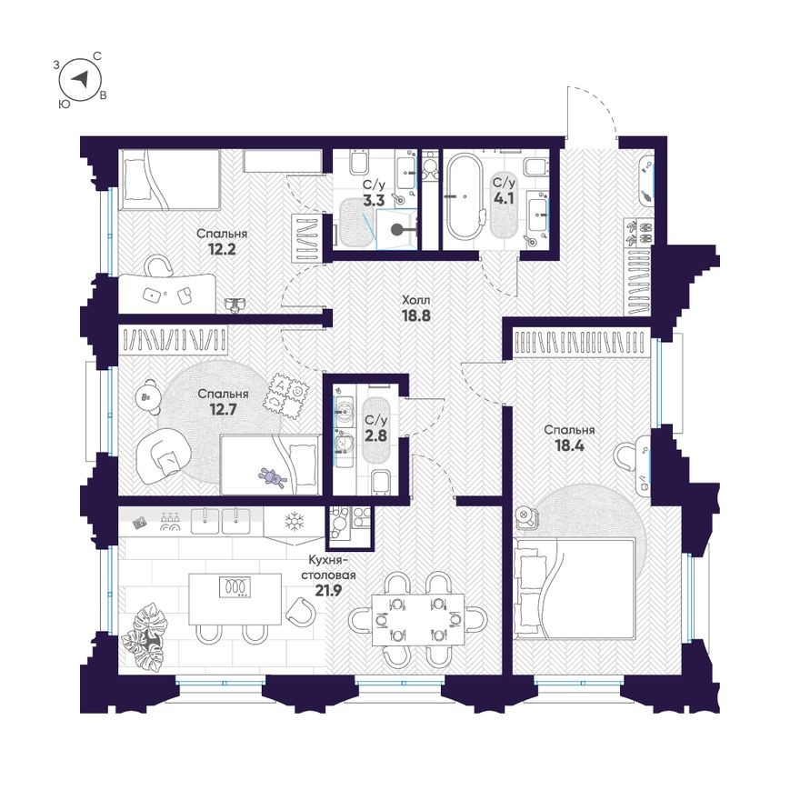 3к. квартира