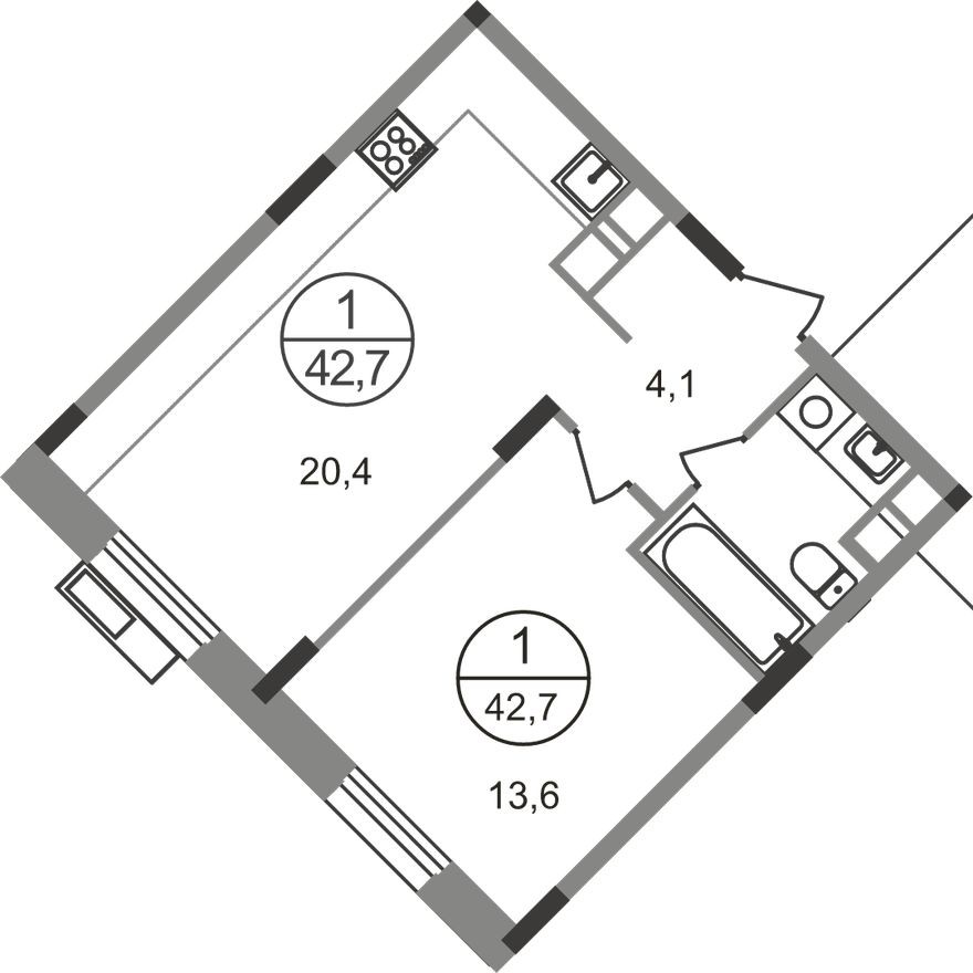 1к. квартира