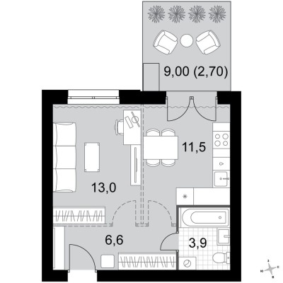 1к. квартира