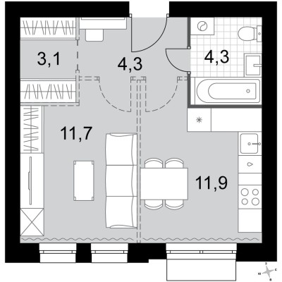 1к. квартира
