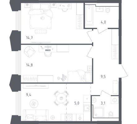 2к. квартира