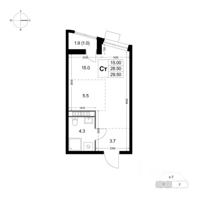 1к. квартира