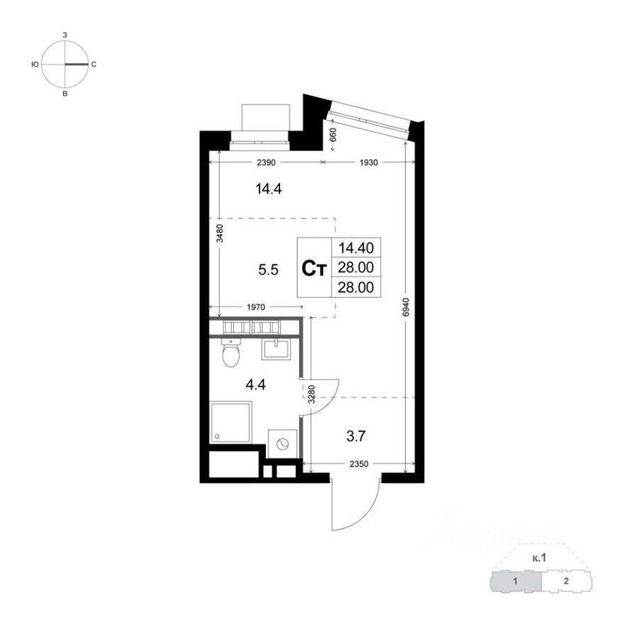 1к. квартира