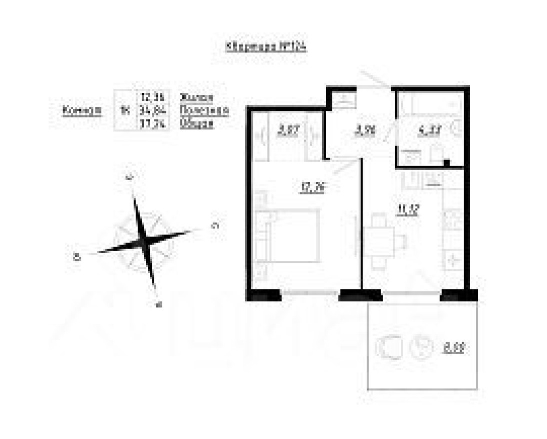 1к. квартира